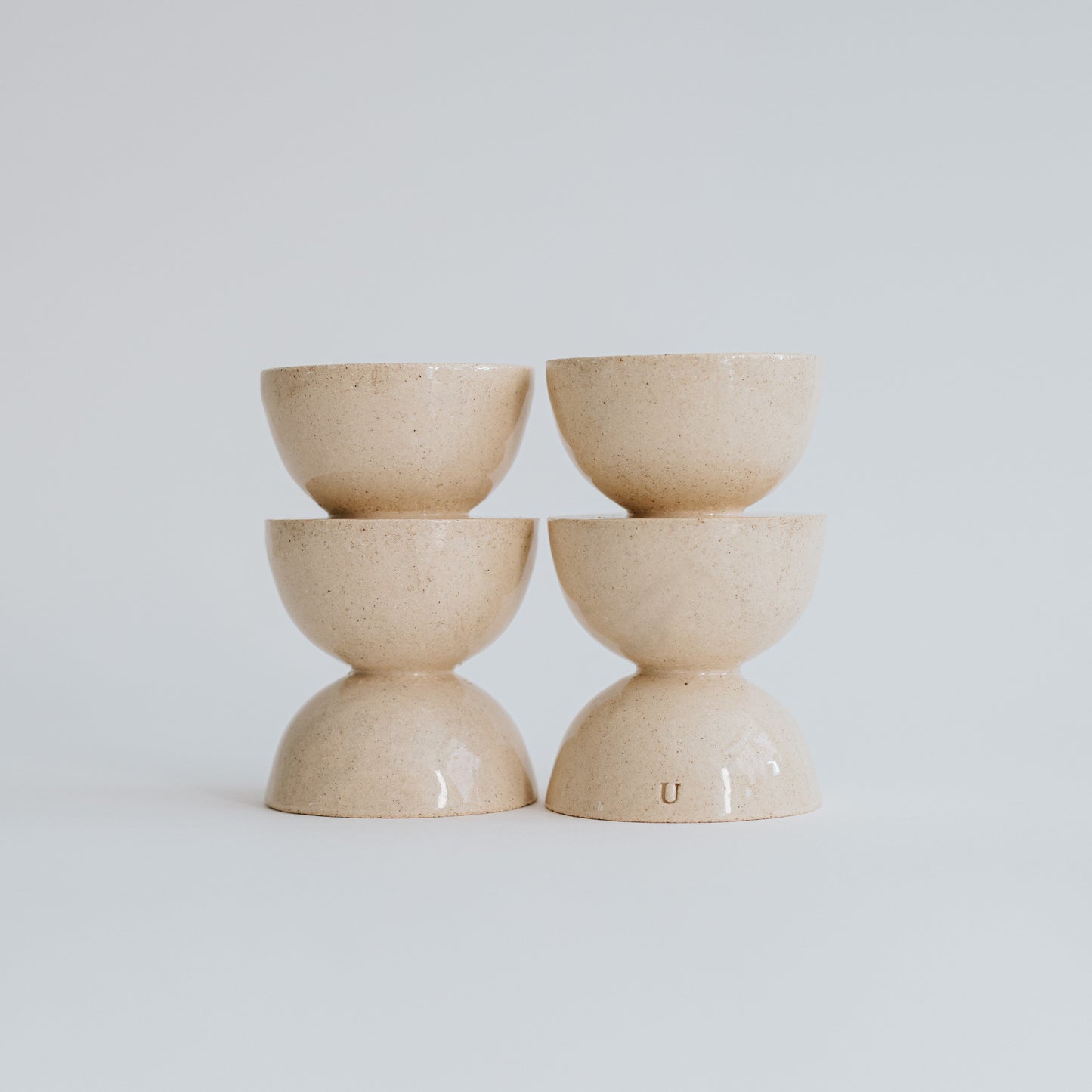 CERAMIC SET OF 2 CANDLE HOLDERS