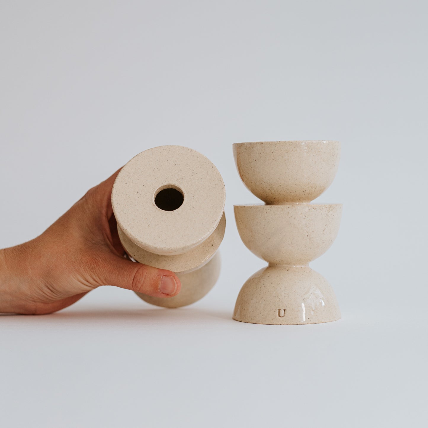 CERAMIC SET OF CANDLE HOLDERS