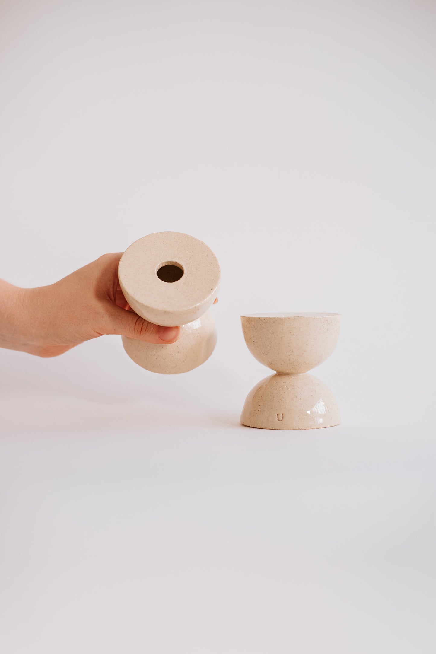 Ceramic Candle Holders – Double Hourglass Set