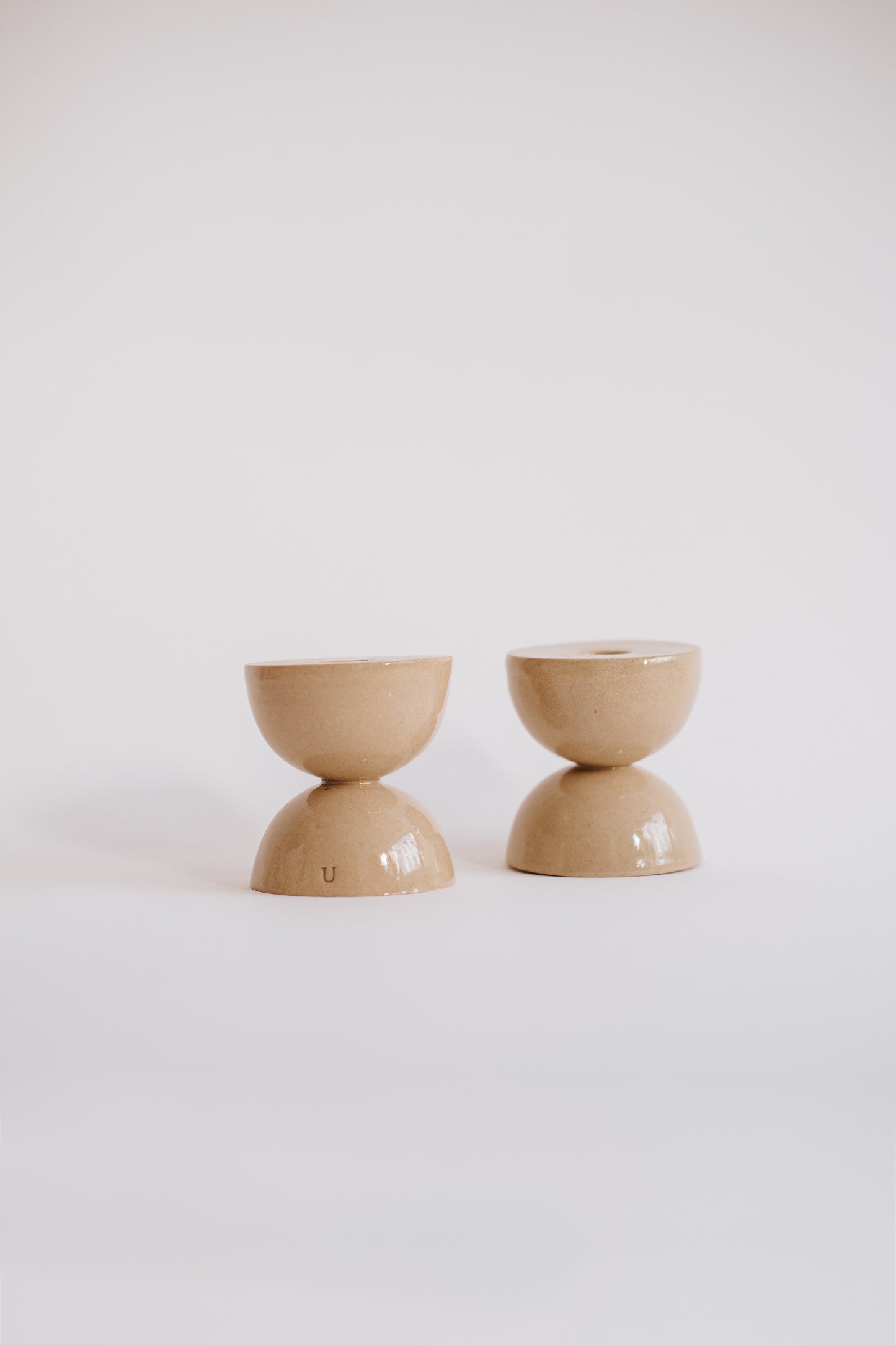 Ceramic Candle Holders – Double Hourglass Set