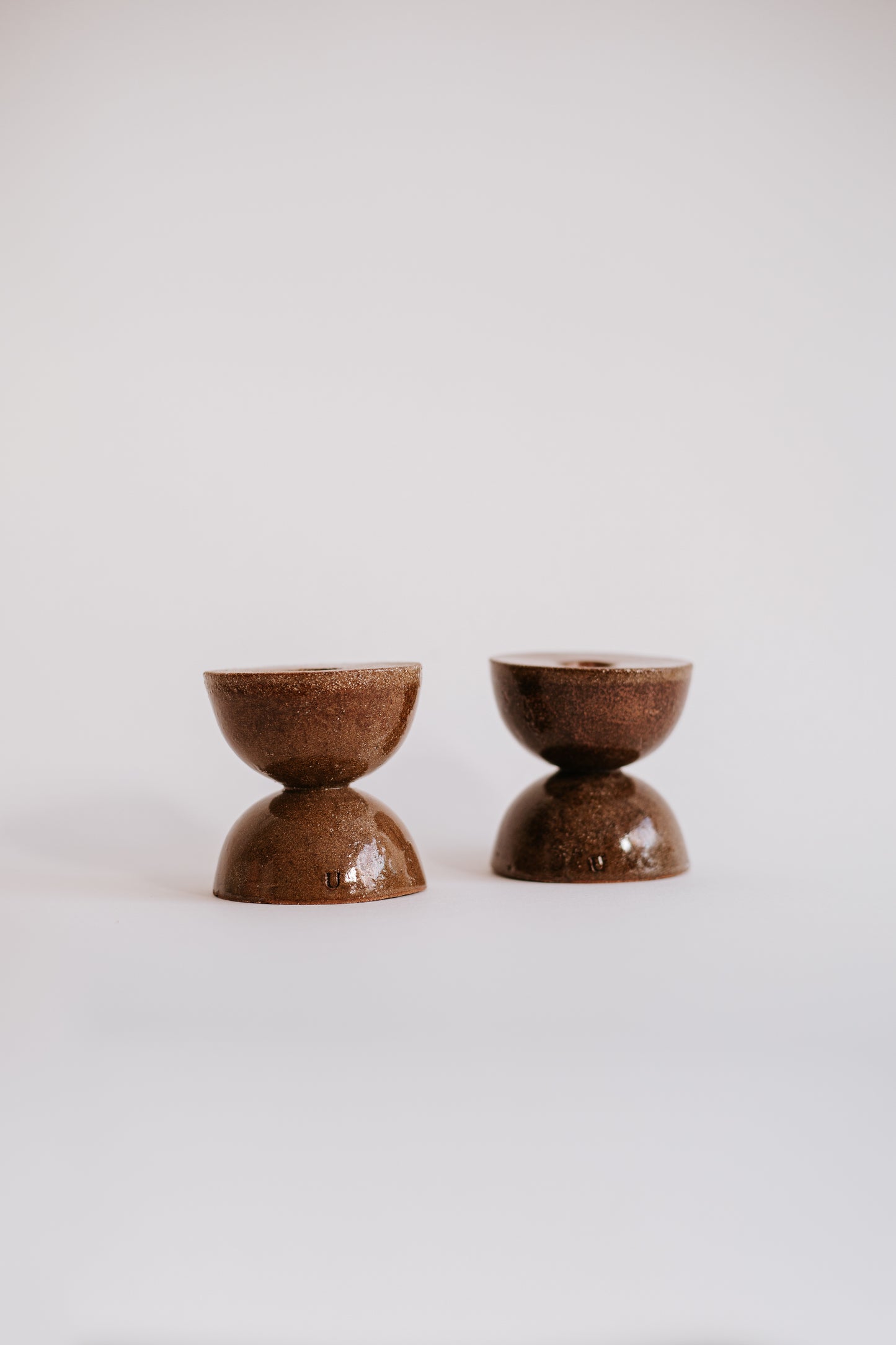 Ceramic Candle Holders – Double Hourglass Set