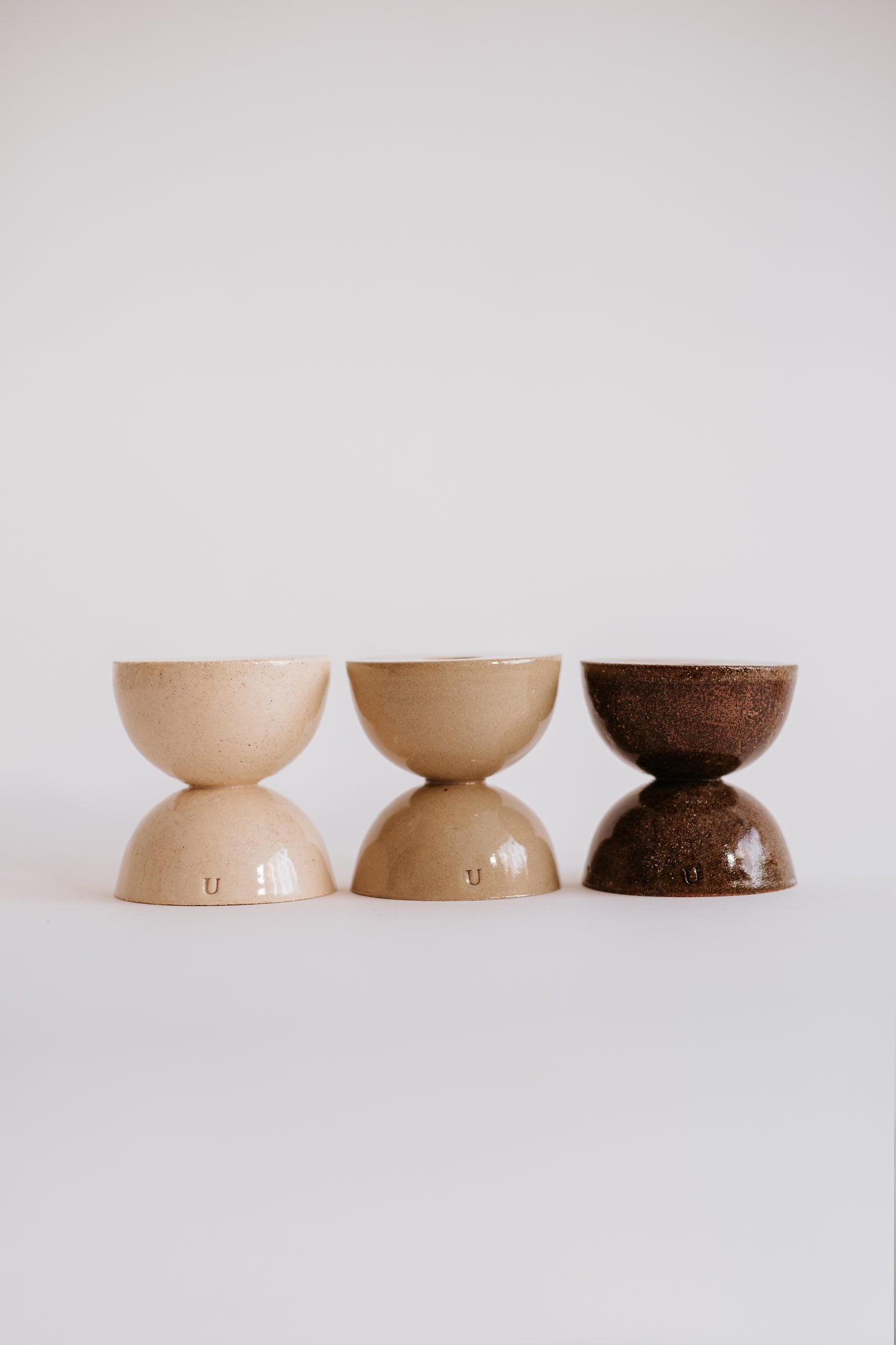 Ceramic Candle Holders – Double Hourglass Set