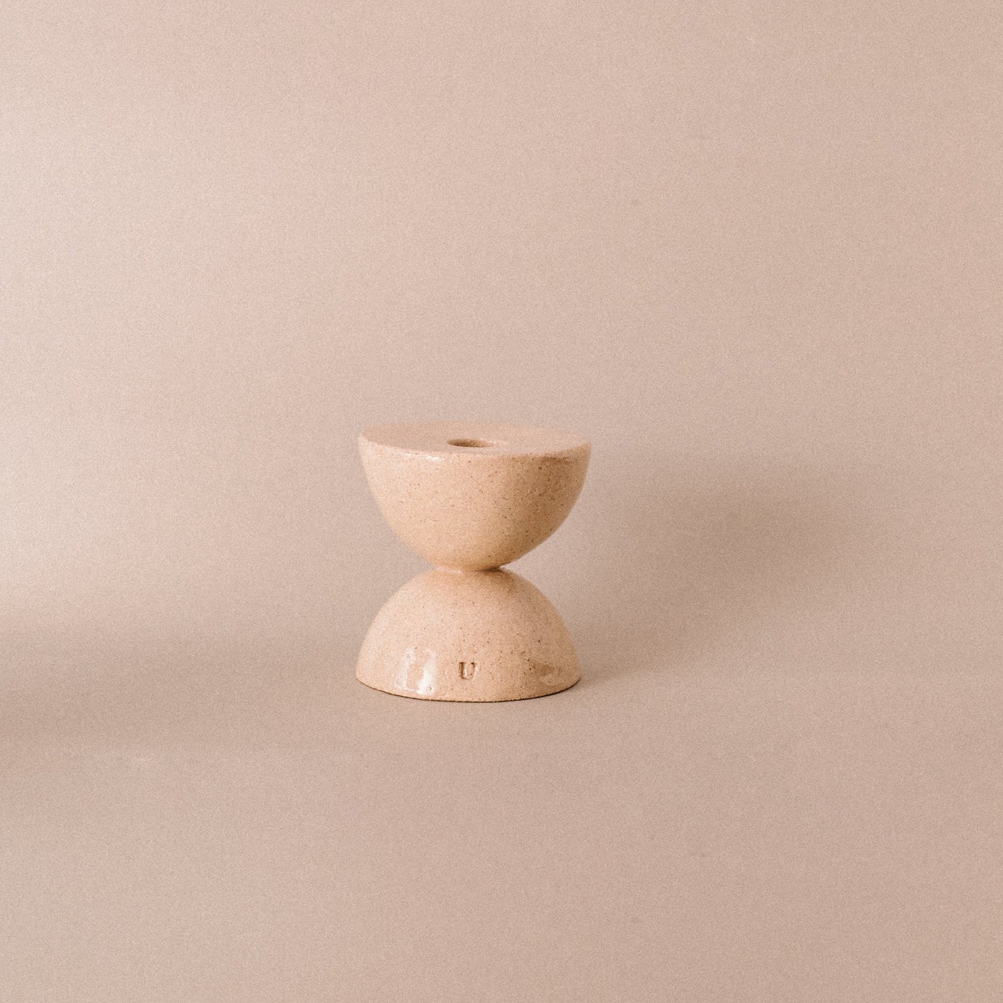 Ceramic Set 2 Candle Holders Hourglass