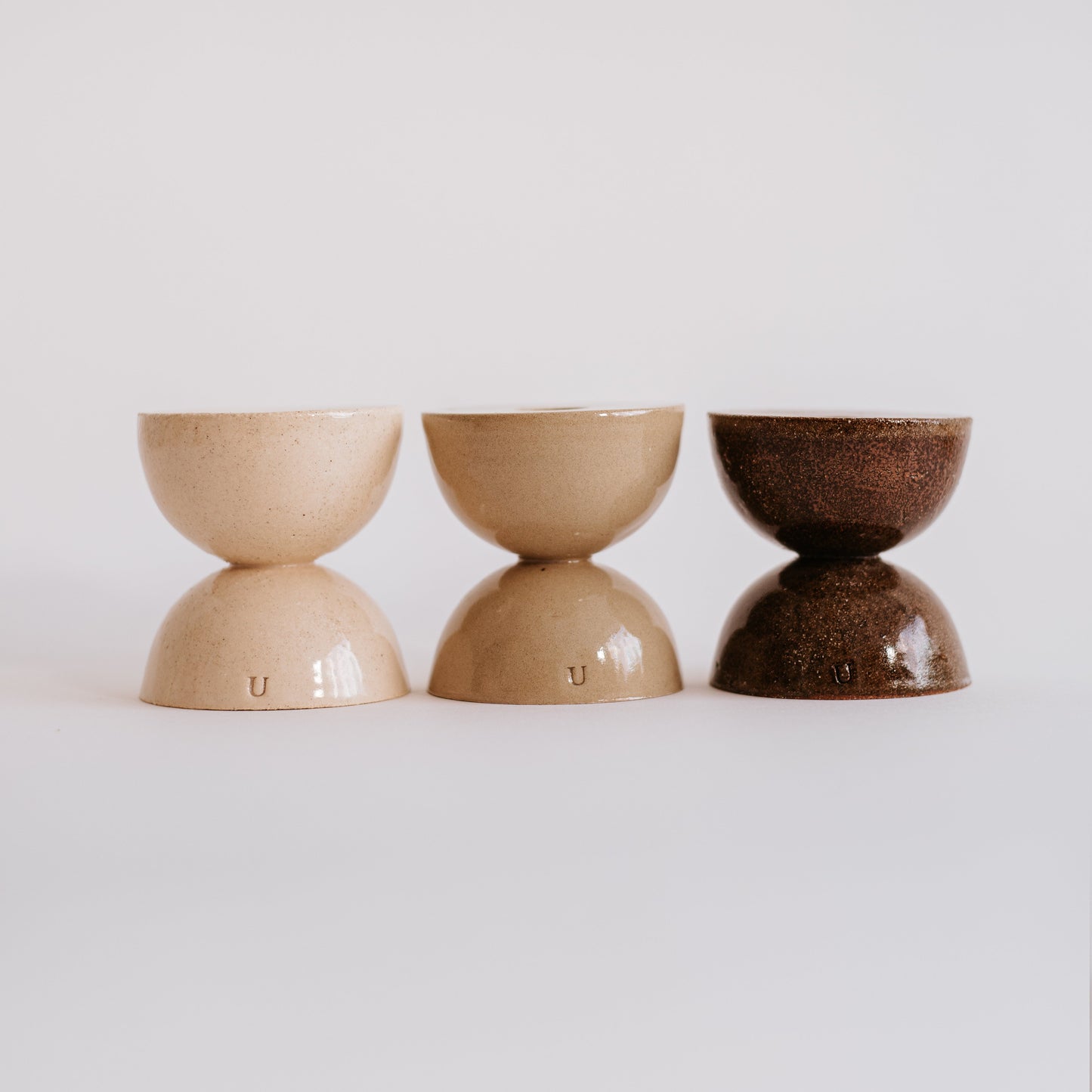 Ceramic Candle Holders – Double Hourglass Set