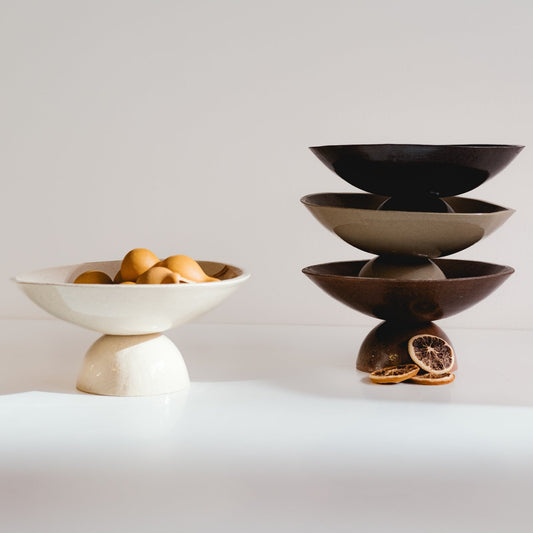 Ceramic Hourglass Flat Bowl – Decorative Piece or Serving Bowl