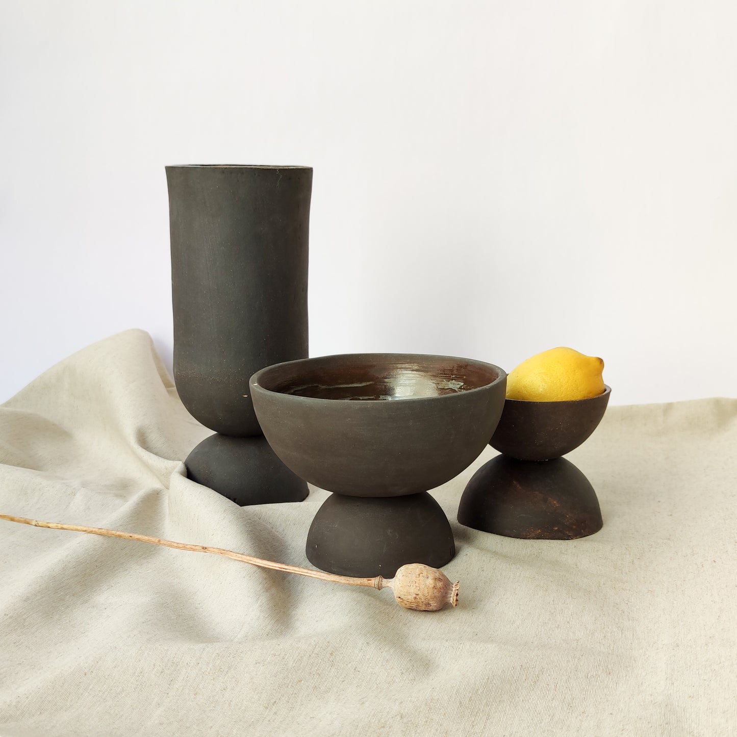 Hourglass Black Vase