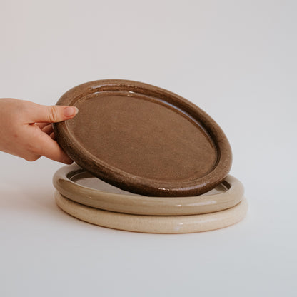 Ceramic handmade plate brown Ursula Ceramica