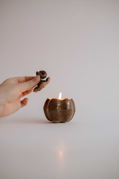 Ceramic Pumpkin Candle Holder with lid- Limited Autumn Edition