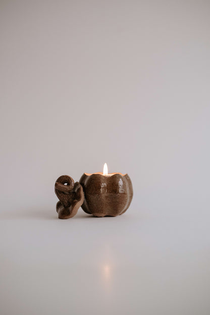 Ceramic Pumpkin Candle Holder with lid- Limited Autumn Edition