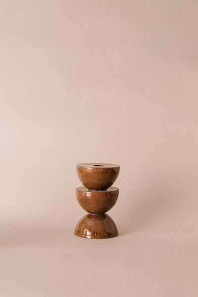 Set of Hourglass [T] Brown Candle Holder