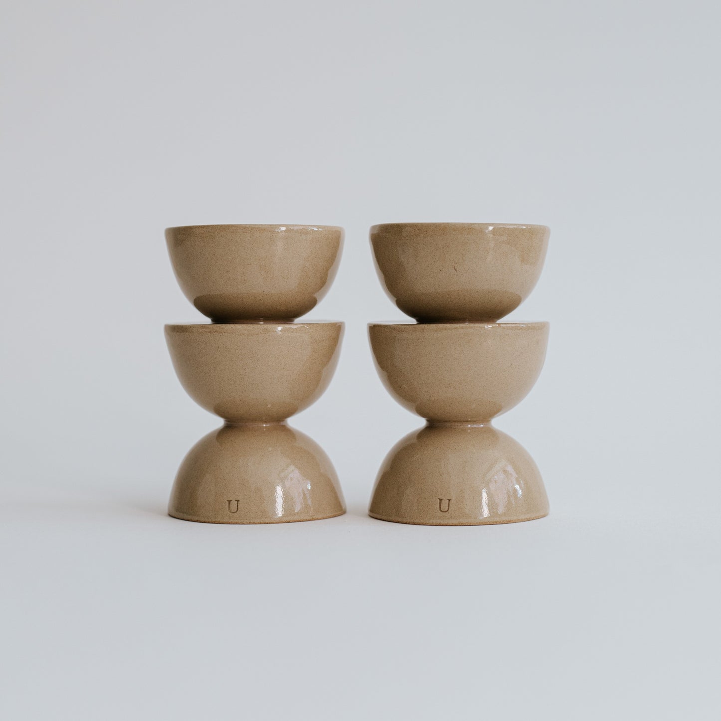 Ceramic Candle Holders – Triple Hourglass (Set of 2)
