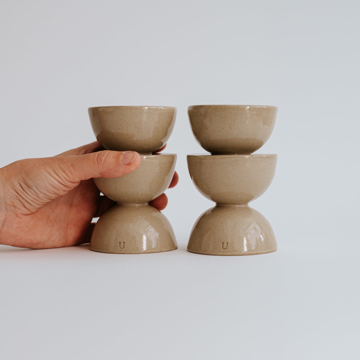 Ceramic Candle Holders – Triple Hourglass (Set of 2)
