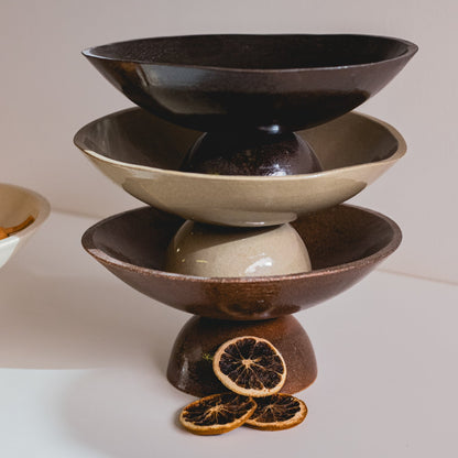 Ceramic Hourglass Flat Bowl – Decorative Piece or Serving Bowl