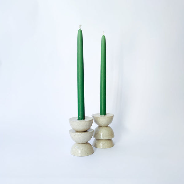 Set of Hourglass [M] White Candle Holder