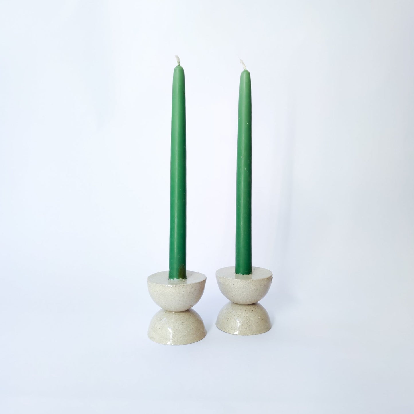 Set of Hourglass [D] White Candle Holder