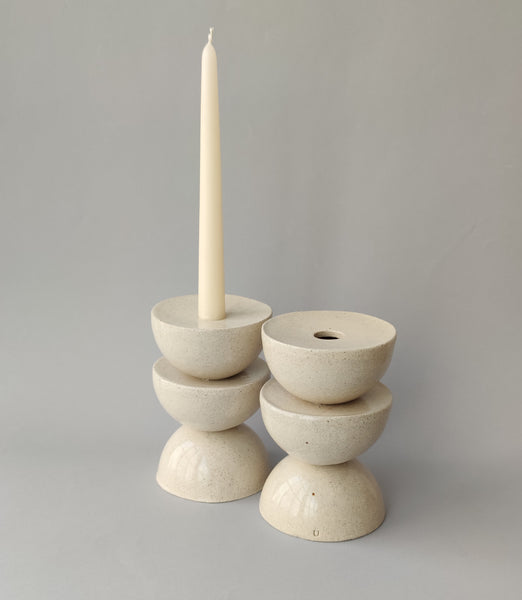 Hourglass [X] White Candle Holder