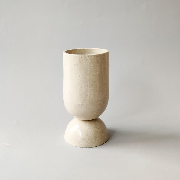 Hourglass White Vase